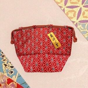 Vintage Japanese Drawstring Bag Kimono Purse, Cloth Pouch Kinchaku Bag Purse